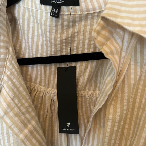 Lulu's Cream Striped Midi Impression Dress NWT Size XXL - Picture 8 of 8